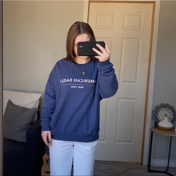 American Eagle Blue Oversized crew neck - Picture 1 of 8